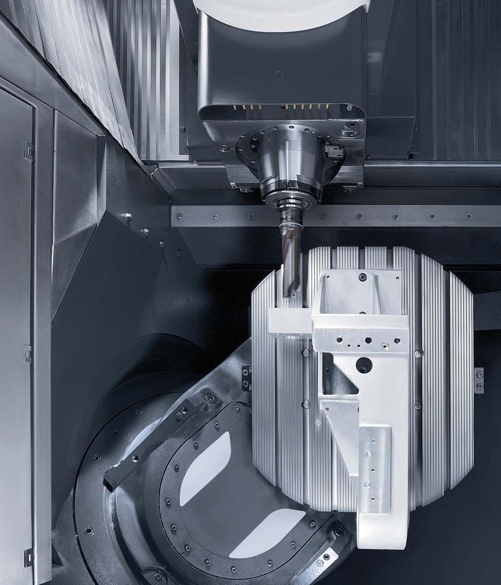 Simultaneous 5-axis machining The highly dynamic swivel rotary table enables simultaneous