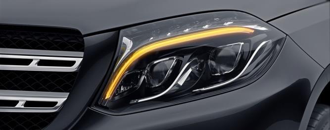 masking of light beam to avoid dazzling vehicles Variable low beam for country roads and motorways Automatically activated cornering lights Active light and enhanced fog lamp function LED technology