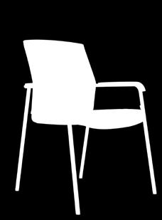 Leather-upholstered armrests 180 180 208 Standard height backrest 43 90 64 64 ( 16⅞" 35⅜" 25¼" 25¼") 176/81 Four-leg with castors, Seat with management grade upholstery, Backrest covered in Fiberflex