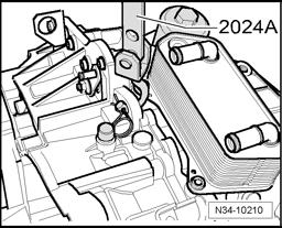 Transmission, removing and installing - Pull transmission slightly off engine. - Pull anti roll bar and steering gear toward rear and guide the right flanged shaft of transmission past on flywheel.