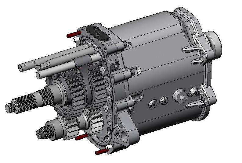 Then slide the corresponding Spline-Gear onto the Layshaft, so they are in mesh. Next slide the HTA-023 Selector Hub onto the Mainshaft, with the 1 st /2 nd Selector Ring, and Fork/Rod.