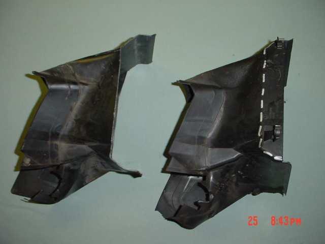 Modified shroud on the left, bottom