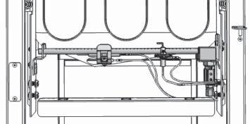 3. Remove the two (2) mounting screws and the heat shield. 4. Remove the two (2) fl anged nuts from the manifold bracket screws and remove the burner hold-down bar. 5.