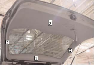 FIGURE 7 FIGURE 5 6. REMOVE INTERIOR TRIM PANEL AT TAILGATE AS NUMBERED.
