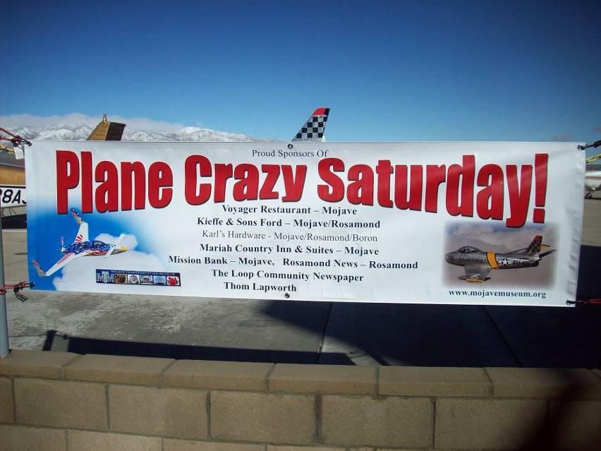 Thank you Plane Crazy Saturday sponsors AND Mojave Experimental Fly-In
