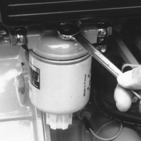 One (1) bleeding nipple is located at the filter. A second bleeding nipple is located at the fuel injection pump.