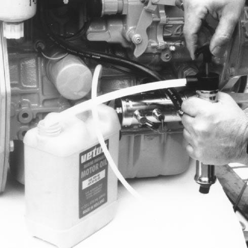 Maintenance Engine oil change Engine oil change Every 100 operating hours. Change the engine oil every 100 hours of operation (together with engine oil filter replacement).