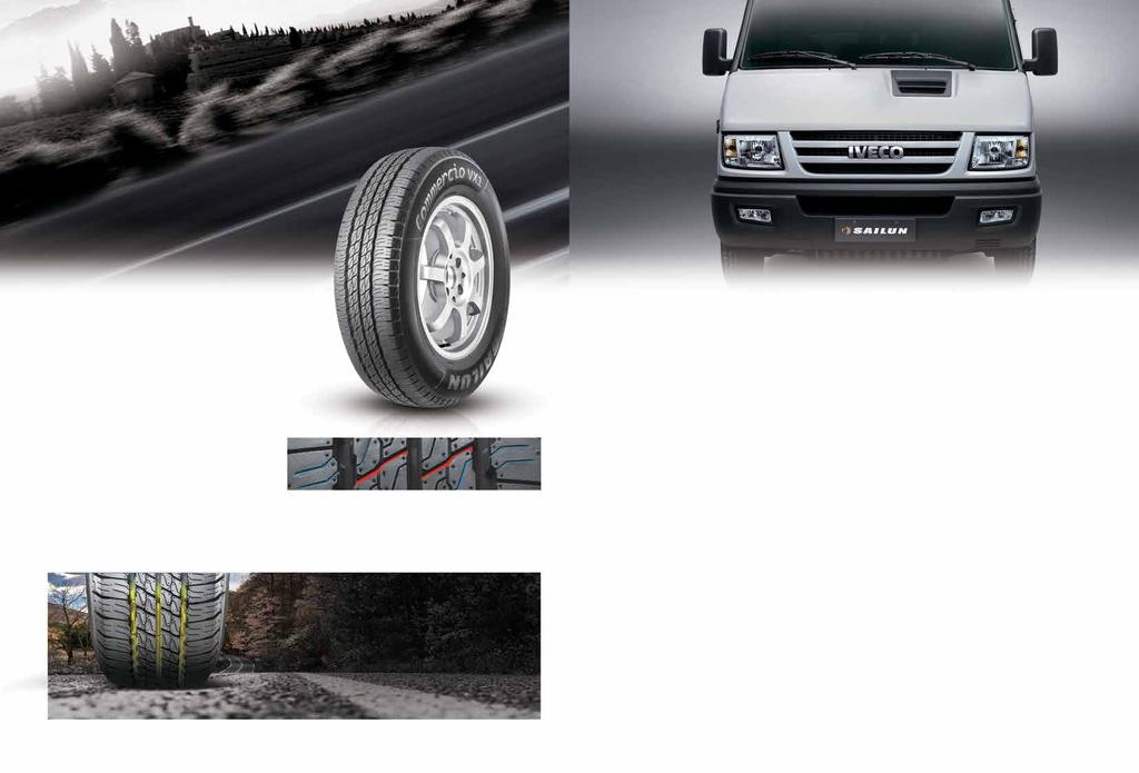 COMMERCIAL LIGHT TRUCK TYRE COMMERCIO VX1 Wet Performance: Dry Performance: Ride Comfort: Quietness: Tread Life: The COMMERCIO VX1 is a light truck tyre engineered for commercial delivery and