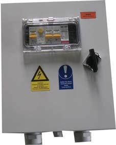 Protection degree IP 65, shock resistance IK 08, - Cover with 4 plastic screws circuit breakers, fuses, power surge