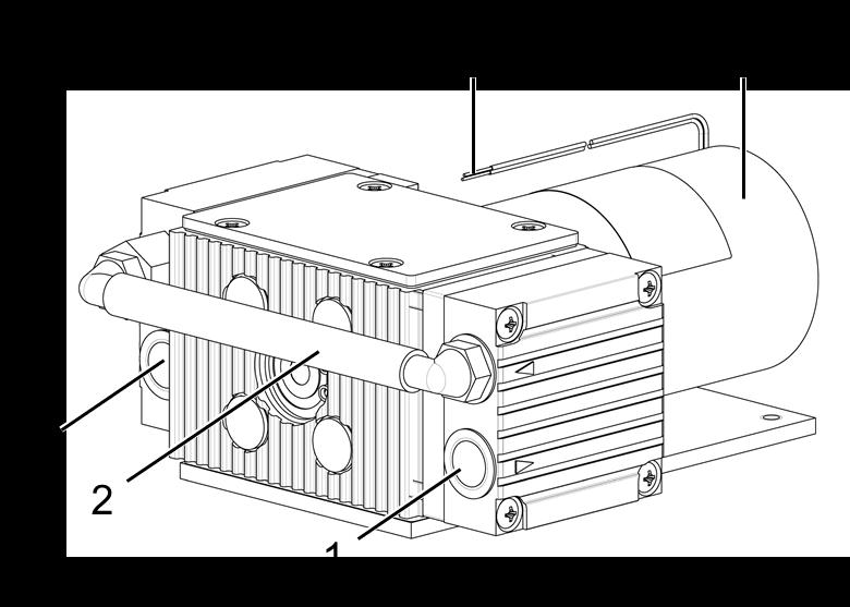 Assembly and function Diaphragm Vacuum Pumps N 85, N 86 1 Inlet (suction side) 2 Pneumatic connection 3 Outlet (pressure side) 4 Electrical connection 5 Motor Assembly of N 85.3 K_DC Fig.