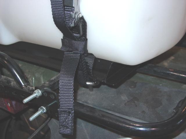 Attaching ph Detector to ATV Mount tank to rear rack of ATV using nylon straps or zip ties through holes in tank base(figure 4).