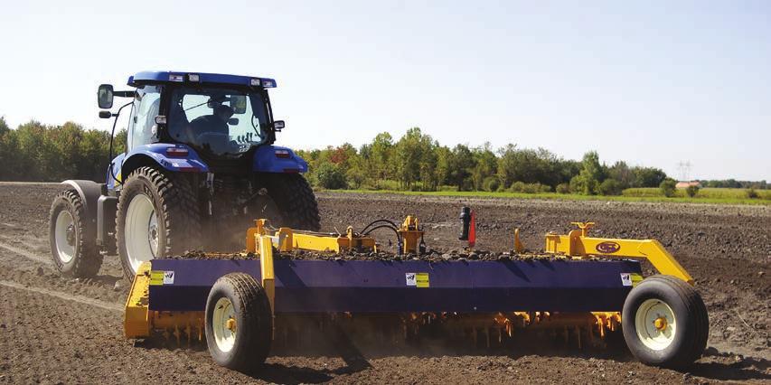 ROCK RAKES SRR SERIES The SRR-15 is designed to adapt to 65-125 HP (49-93 KW) tractors. It digs and moves rocks to form a windrow making them easy to pick up.