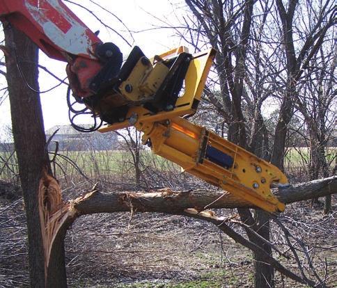 TREE SHEARS TS-08 MODEL The TS-08 hydraulic tree shear is designed to trim and cut trees growing in tight spaces and near fences.