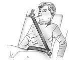 Seats and Restraints 1-17 { CAUTION A safety belt that is not properly worn may not provide the protection needed in a crash. The person wearing the belt could be seriously injured.