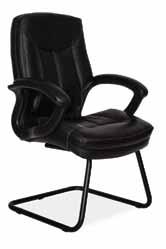 Black Integral Frame with Plastic Caps STALLION RANGE F - Stallion High Back Chair / Swivel & Tilt Mechanism / Black Leather Combo / PU Arm Rest with Leather