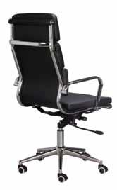 Visitors Chair / Seat and Back Covered with Durable Black Bonded Leather / Chrome Arms / Universal Chrome Steel Frame