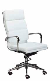 Pleather / Chromed Arms and Base / Gas Height Adjustment D - Charles Eames Ribbed Replica Visitors Chair / Available