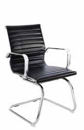 Replica Visitors Chair / Available in Brown or Beige Pleather / Chrome Arms / Universal Chrome Steel Frame Beige