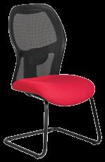 Ice Visitors Chair / Black Netted Back and Black PVC Seat / PU Arm Pads / Integral Chrome Steel