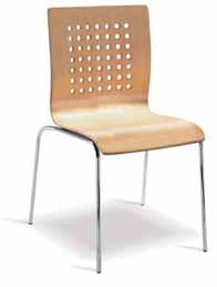 Laminated Wood / Chrome Legs B - Kahlua Leather Chair /