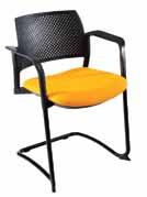 502 Upholstered / Black Powder Coated Arms / Seat - High Density