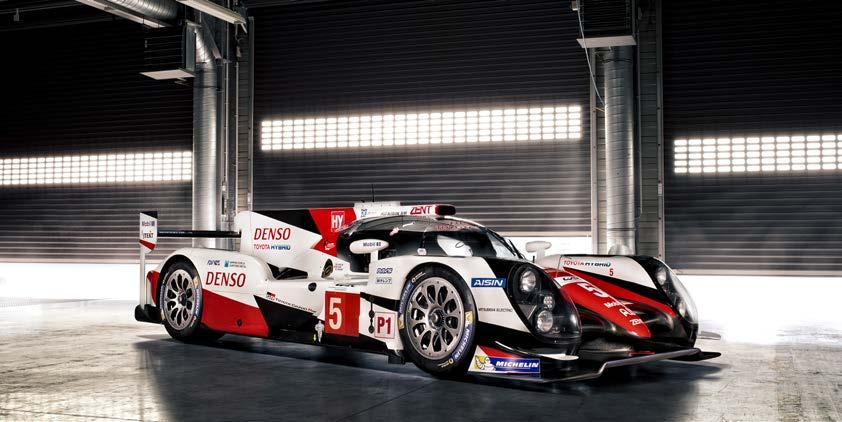 TOYOTA TS050 HYBRID specs Type Bodywork Windscreen Gearbox Gearbox casing Drive shafts Clutch LMP1-H (Le Mans Prototype - Hybrid) Carbon fibre composite Polycarbonate Transversal with 7 gears,