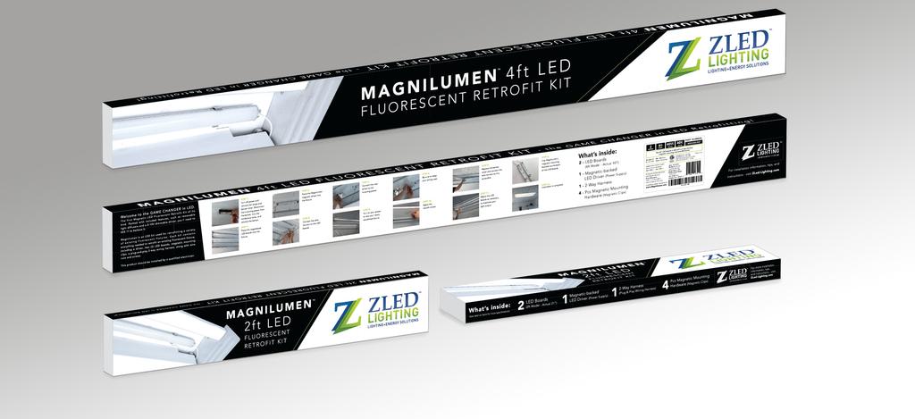 Magnilumen Magnetic LED Fluorescent Retrofit Kits Retail Packaging PRODUCT DATASHEET Updated 11/26/2017 RETROFIT EXISTING FIXTURES THE GAME CHANGER IN LED RETROFITTING CERTIFICATIONS: ETL, DLC