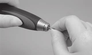 (3) Insertion of Bur into the Chuck Thinly apply oil before insertion.