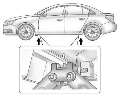 Vehicle Care 10-63 Notice: Make sure that the jack lift head is in the correct position or you may damage your vehicle. The repairs would not be covered by your warranty. 6.
