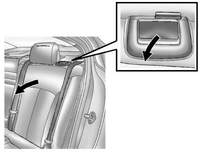 3-8 Seats and Restraints 2. Pull on the lever located on the top of the seatback to unlock it. 3. Fold the seatback down. To raise the seatback: 1.