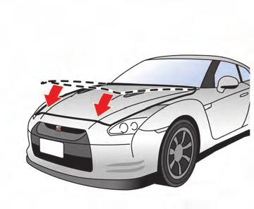 . Do not touch the exhaust system parts, radiator or other hot parts until the engine and the parts have cooled. NOTICE Do not open the hood while the wiper arms are lifted away from the windshield.