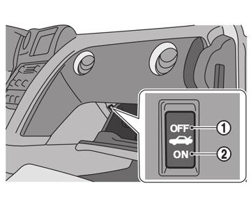 To connect the power to the trunk lid, push the switch to the ON position *2.