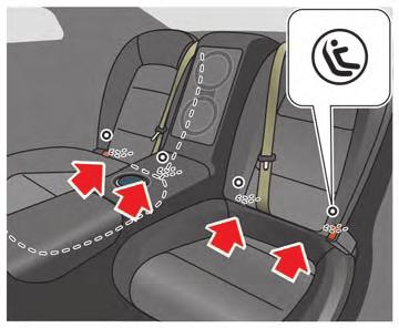 for four occupants, two in the front seats and two in the rear seats. Never use the rear console as a seating position or for a child restraint.