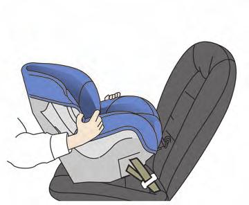 5. Check to make sure the child restraint is properly secured prior to each use. If the child restraint is loose, repeat steps 3 through 4. Rear-facing step 3 3.
