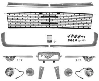 GRILL KITS GRILL KITS GRILL KITS Kit includes: Standard grill, horse & corral emblem, emblem retainer, LH & RH grill moldings, center grill molding connector,