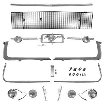 00 kit Kit includes: Grill (original Ford tooling), inner headlight bezels, outer headlight bezels, grill horse emblem, LH & RH wide grill moldings, center wide
