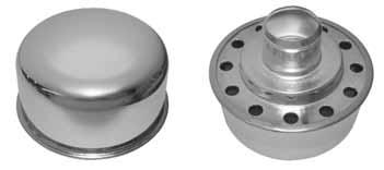 UNIVERSAL CHROME BREATHER CAPS 64-28435 Push in-washable filter with chrome