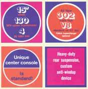 ..$ 4.50 ea. Shelby new car showroom decal set 68-29944 68 Shelby 20 pcs.