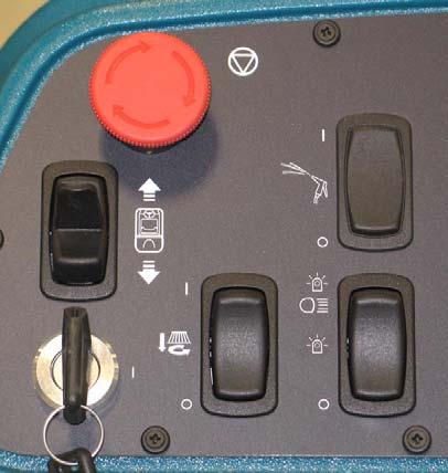 Operating lights / hazard lights switch (Option) G. Side brush switch (Option) H.