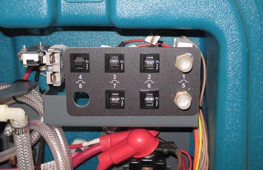 MAINTENANCE CIRCUIT BREAKERS Circuit breaker 17 is located inside the optional light assembly mounted on top of the recovery tank.
