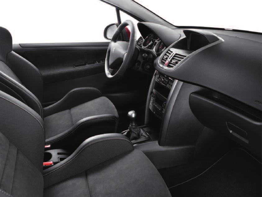 Black Alcantara Available on GTi only Optional Perforated Mistral Black Leather (1) * (1) At the front: front top part of backrest, front of head