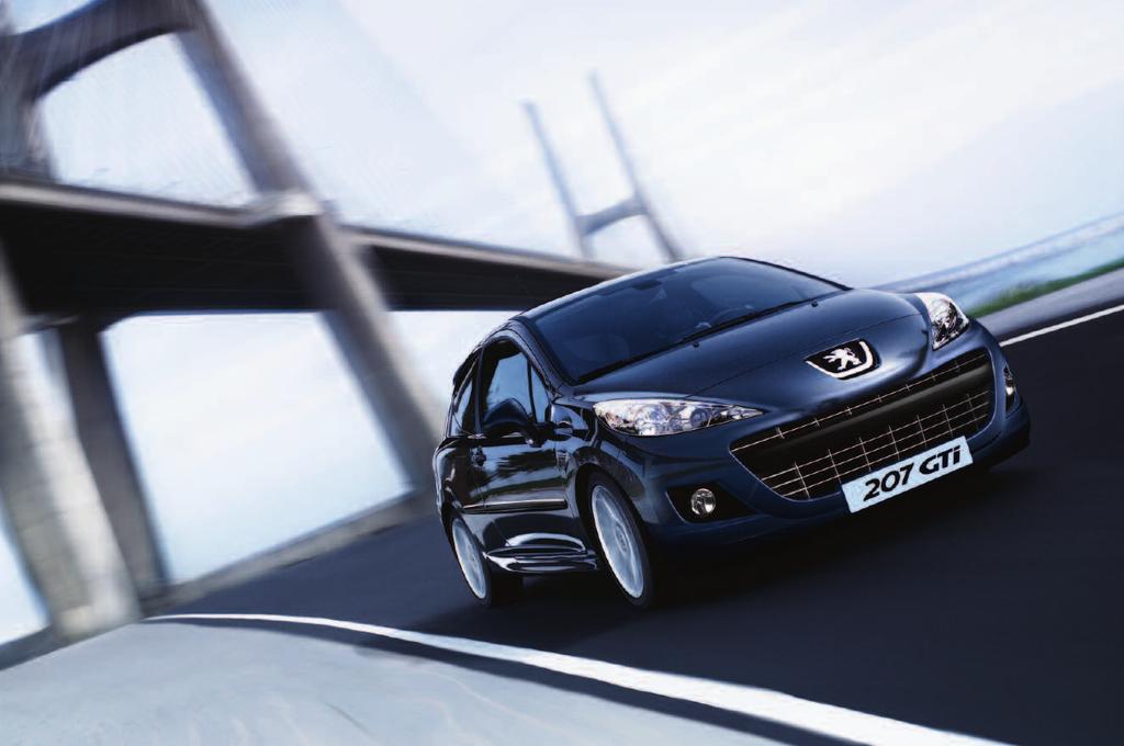 207 GTI A TRADITION OF SPORTING EXCELLENCE Representing Peugeot s advanced technology, the exclusive 207 GTi provides a level of performance and safety rarely attained by vehicles in this category.
