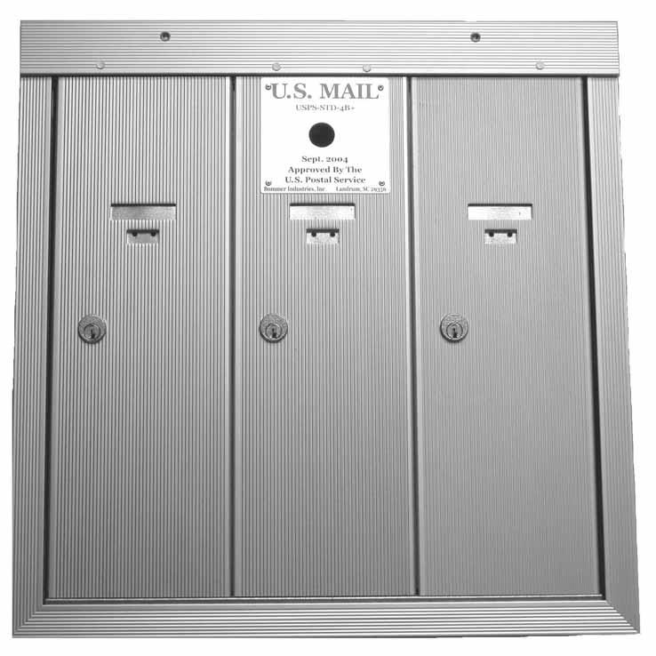 9040 SERIES Each 9040 mailbox consists of 3 to 7 compartments enclosed within a wall box. Constructed of heavy gauge galvanized and chromated steel.