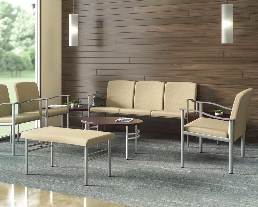 Dynamic Style To achieve a range of aesthetics, Aspekt seating offers a choice of straight or wave-shaped arms and convex or concave-shaped backs.