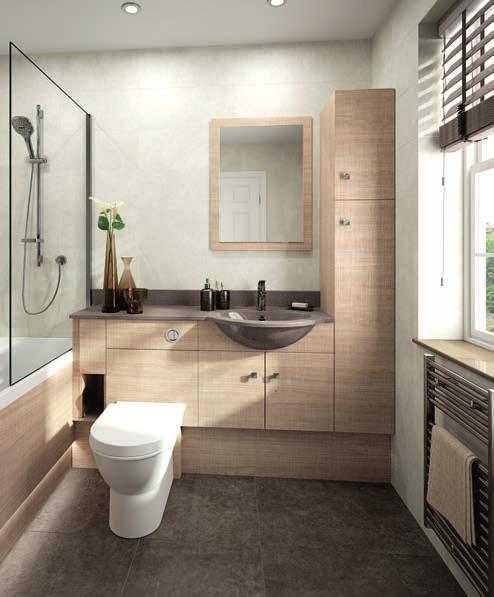 FOUR DESIGN OPTIONS FOR THE SAME BATHROOM Design 1 Design 2 This simple solution hides all plumbing and waste pipework as well as concealing your toilet