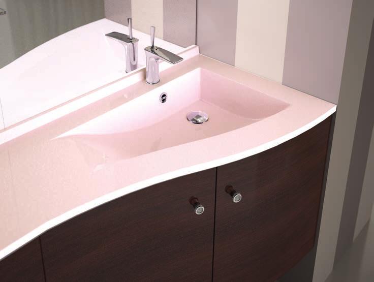 90cm Offset basin unit with dedicated one piece SMO TM worktop and