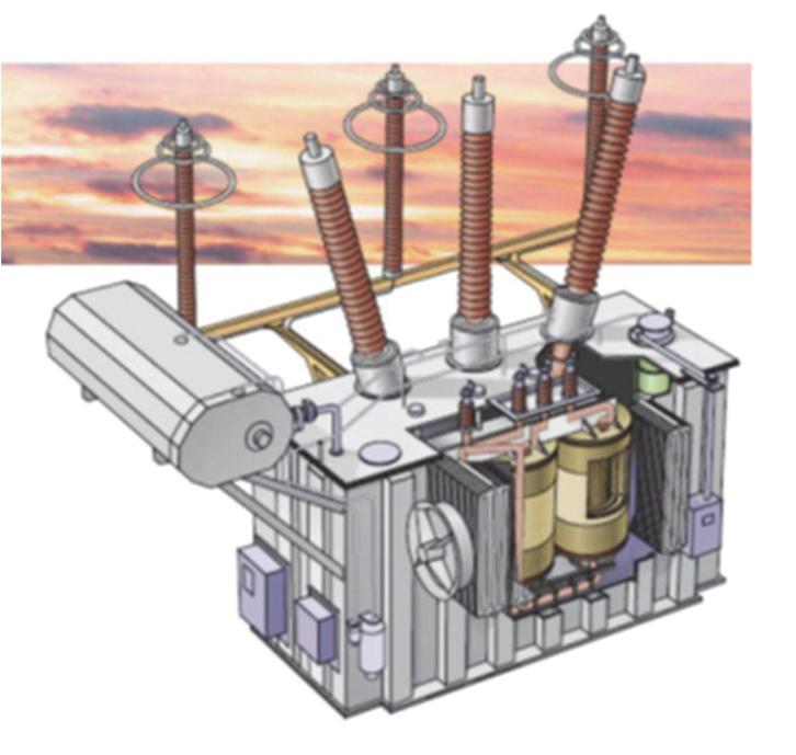 Three or five limb construction Figure 1.1 Structure of power transformer [3] The Bushings and tap changer are the most important accessories of a transformer, but this project is focused on bushings.