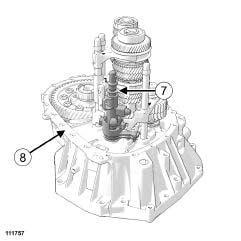 Mechanism cover: Removal - Refitting a Pretighten the mechanism housing bolts. a Loosen the reverse gear shaft bolt. a Rotate the input shaft while shifting through the gears.