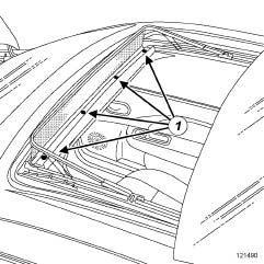 NON-SIDE OPENING ELEMENT MECHANISMS Sunroof deflector: Removal - Refitting 52A Tightening torquesm deflector bolts 2.