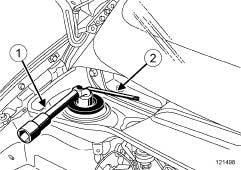 Exterior equipment, Scuttle panel grille: Removal - Refitting, page 56A-1). 121499 a Remove the bolts (3).